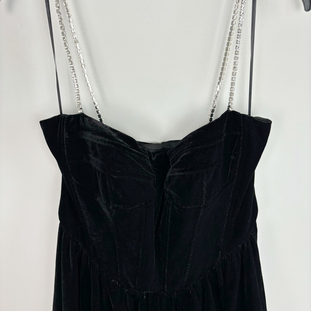 Bardot Elsie Velour Mini Dress in Black Size 8 - Picture 3 of 12